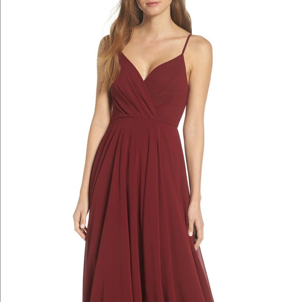 LULUs chiffon surplice dress
